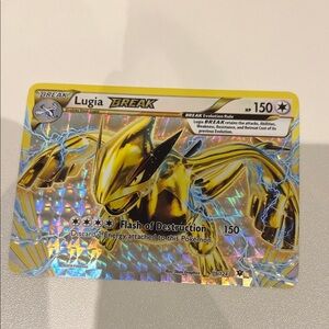 Pokemon Lugia BREAK Gold Holographic Trading Card